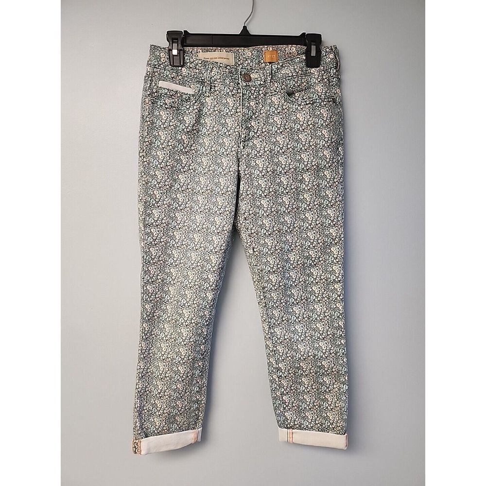 Anthropologie 27 Pilcro and the Letterpress‎ Floral Print Skinny Cigarette Jeans